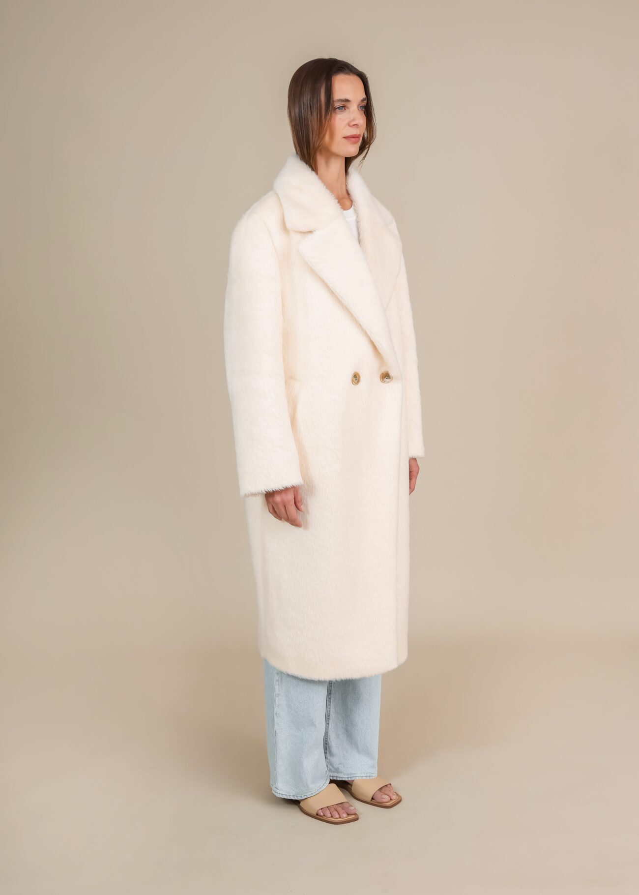 Abrigo Baby Alpaca Suri Mujer Corte Oversized