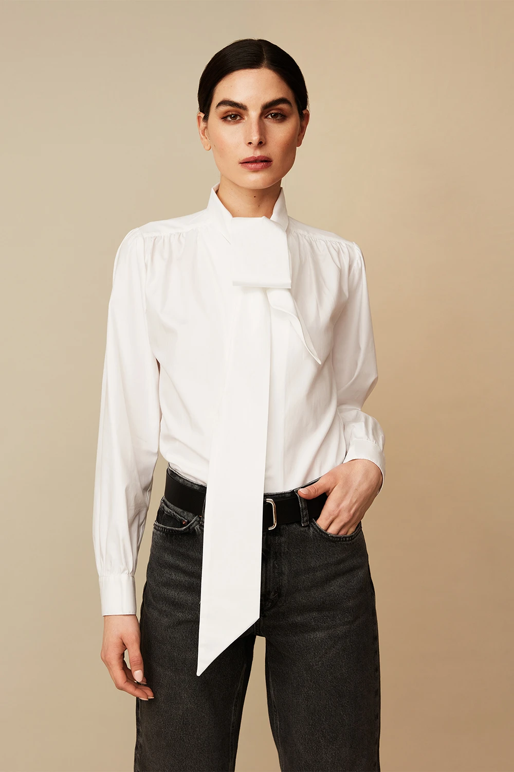 Blusa lazo algodón