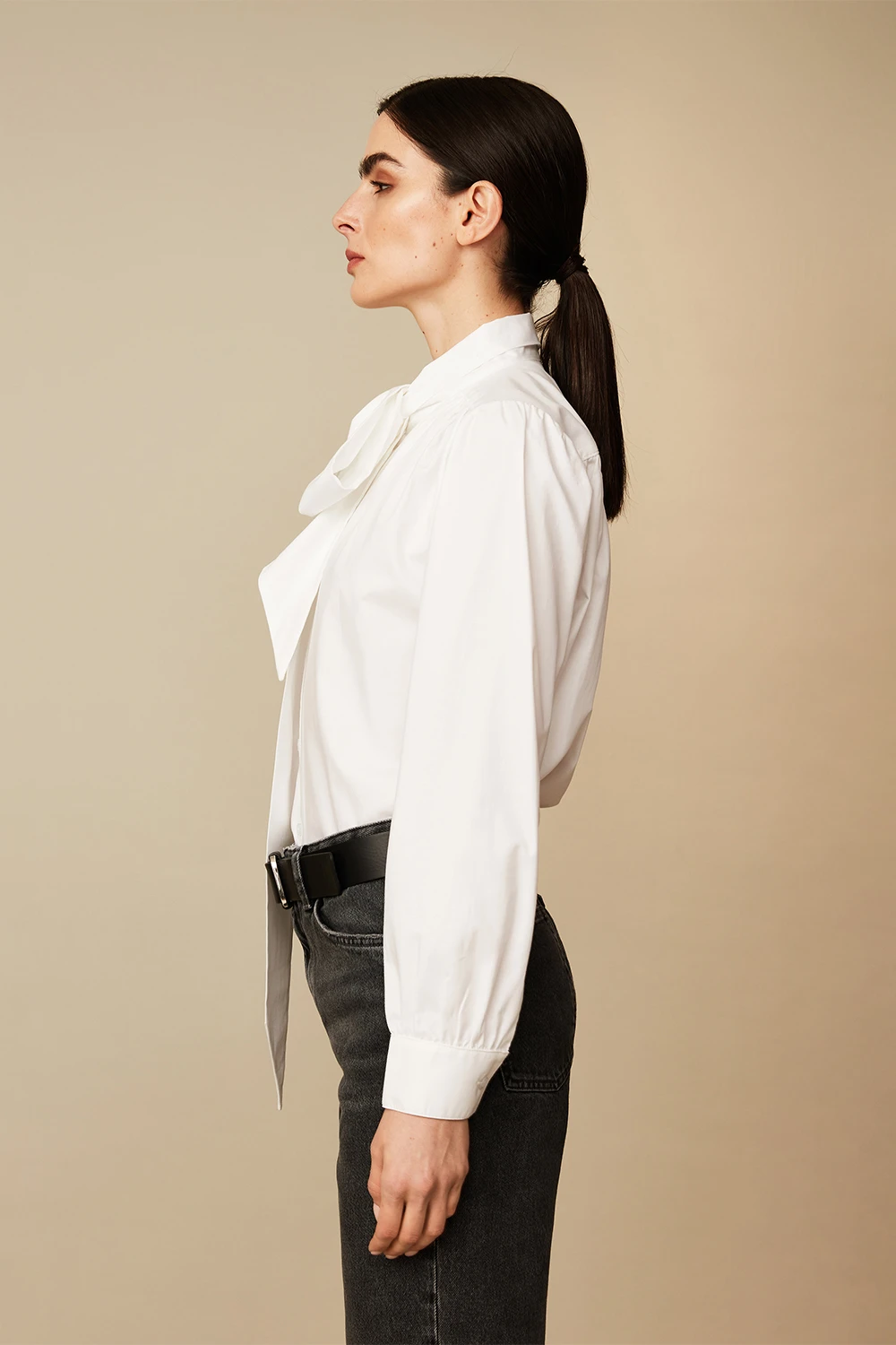 Blusa lazo algodón